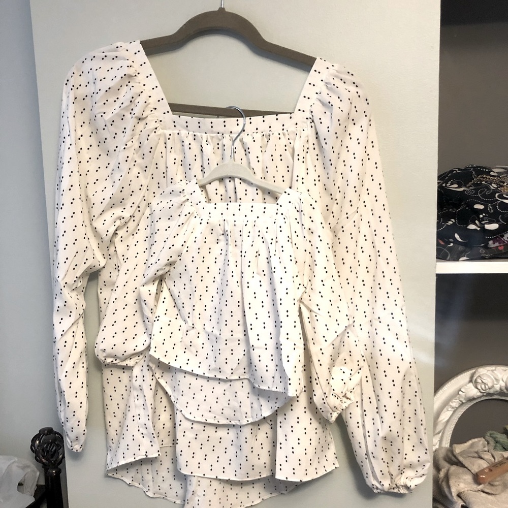 Bailey’s blossoms matching mommy and me blouses. Never worn